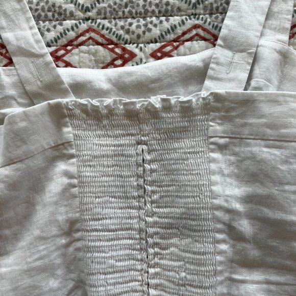 Quince 100% European Linen Fitted Tank in White Size Small - Picture 9 of 12